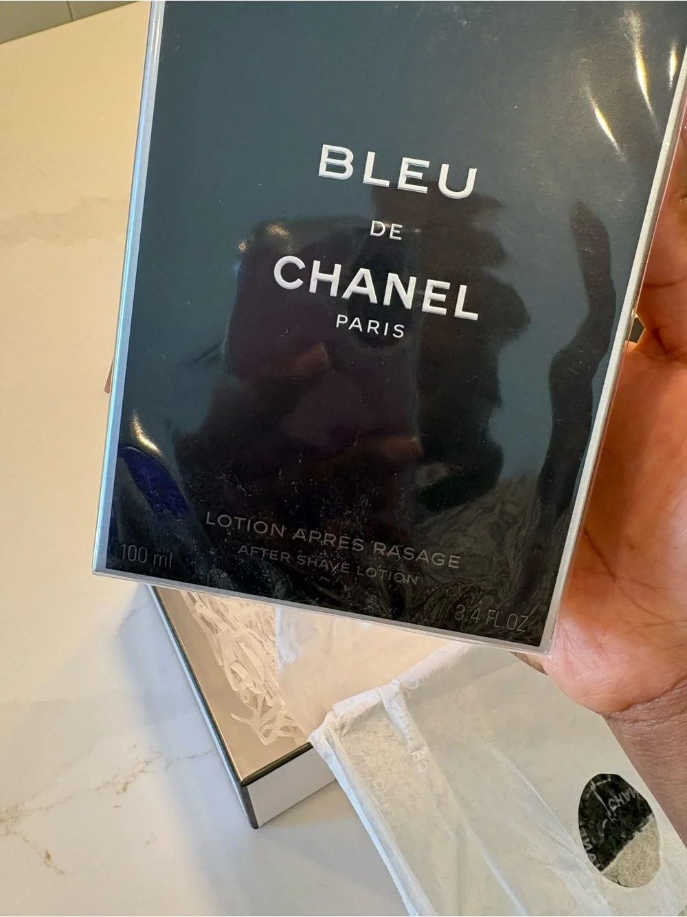 CHANEL Bleu de Chanel After Shave Lotion - Navy and White Packaging